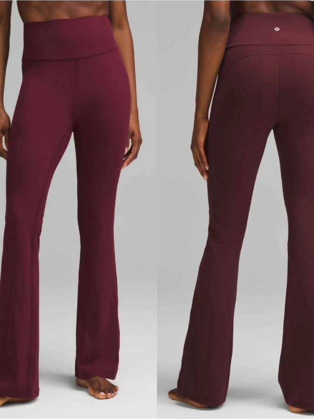 Lululemon Groove Super-High-Rise Flared Pant Nulu  Garnet size 16 - Picture 9 of 13
